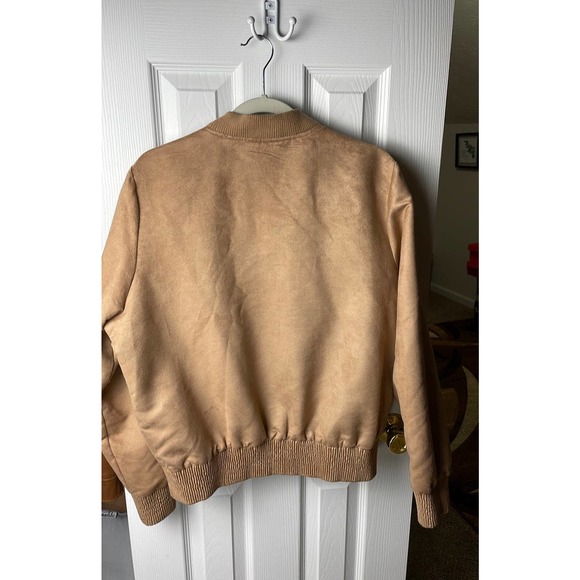 Charlotte Russe Bomber Jacket Casual Suede - Picture 2 of 4